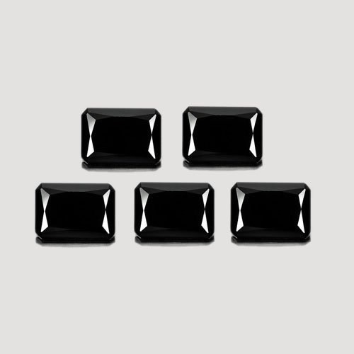 Certified Natural Black Spinel AAA Quality 10x12 mm Faceted Octagon  5 pcs lot