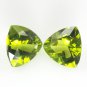 Certified Natural Peridot AAA Quality 4.5 mm Faceted Trillion 2 pcs pair