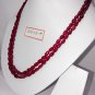 Certified Fissure Filled Ruby necklace of 241.05 cts Fancy Round Beads plane Polish