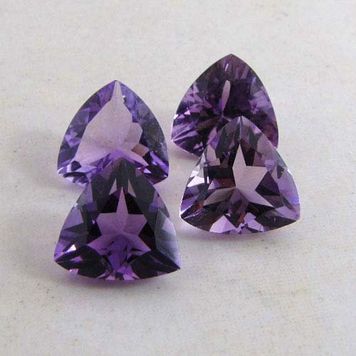 Certified Natural Amethyst AAA Quality 8 mm Faceted Trillion 5 pcs Lot
