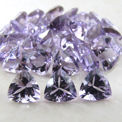 Certified Natural Amethyst AAA Quality 9 mm Faceted Trillion 25 pcs Lot