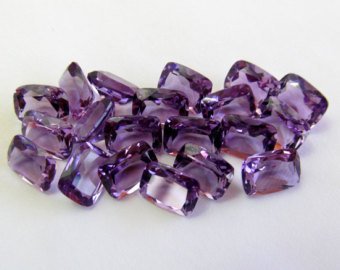Certified Natural Amethyst AAA Quality 10x8 mm Faceted Cushion 10 pcs Lot