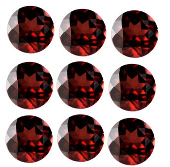Certified Natural Garnet AAA Quality 7 mm Faceted Round 50 pcs lot loose gemstone