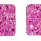 AAA Quality Flat Loose Natural Pink Rainbow Color Coated 13mm Square Shape 1 Pair Loose Gemstone