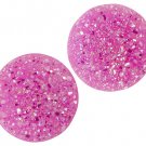 AAA Quality Flat Loose Natural Pink Rainbow Color Coated 20mm Round Shape 1 Pair Loose Gemstone
