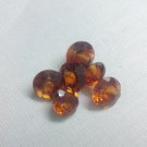 7mm Natural Hessonite Garnet - Faceted Cut 100 Pieces Round Top Quality Brown Red Color - Gemstone