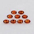 6x4mm  Natural Hessonite Garnet - Faceted Cut 75 Pieces  Oval Top Quality Brown Red Color - Gemstone