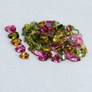 Multi Tourmaline -   5x4mmCalibrated Size Faceted Cut  Pear  10  Pieces - Natural  Gemstone