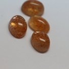 8x10mm    Natural Sunstone - Cabochon Oval  2  Piece    -Calibrated Size- Orange Color -  Gemstone