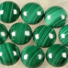 Natural Malachite -15mm Cabochon Round  25 Pieces  Quality Green  Color  Wholesale  For Sale