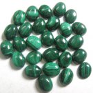Natural Malachite - 6x8mm  Cabochon Oval  10  Pieces  Quality Green  Color  Wholesale  For Sale