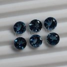 7mm  Natural London Blue Topaz Faceted Cut Round  1  Piece Top Quality Blue Color  Size  Gemstone