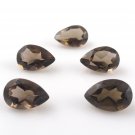 Natural Smoky Quartz 8x12mm Faceted Cut Pear  2 Piece  Brown Color - Natural Loose Gemstone