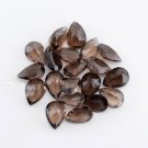 Natural Smoky Quartz 7x10mm Faceted Cut Pear 5 Pieces  Brown Color - Natural Loose Gemstone