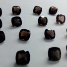 Natural Smoky Quartz 6mm Faceted Cut  10  Pieces  Lot  Cushion  Color - Natural Loose Gemstone