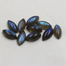 Natural Labradorite 5x10mm   Cabochon Marquise  50 Pieces - Blue  Color   - Semi Precious - Gemstone