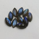 Natural Labradorite 7x14mm  Cabochon Marquise 50 Pieces - Blue  Color - Semi Precious - Gemstone