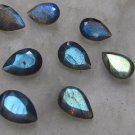 Natural Labradorite 8x10mm  Pear Cut 50 Pieces Calibrated Size Gray Color Blue Power Gemstone