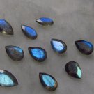 Natural Labradorite 7x10mm  Pear Cut 100 Pieces Calibrated Size Gray Color Blue Power Gemstone