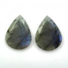 Natural Labradorite 10x14mm  Pear Cut 100 Pieces Calibrated Size Gray Color Blue Power Gemstone