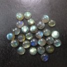 Natural Labradorite 5mm Cabochon Round  100 Pieces Calibrated Size Gray Color Blue Power Gemstone