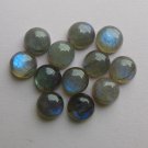Natural Labradorite 12mm Cabochon Round  25 Pieces Calibrated Size Gray Color Blue Power Gemstone