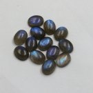 Natural Labradorite 7x9mm  Cabochon Oval 2 Piece Calibrated Size Gray Color Blue Power Gemstone