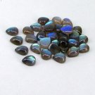 Natural Labradorite 13x18mm Cabochon Pear 100 Pieces Calibrated Size Gray Color Blue Power Gemstone