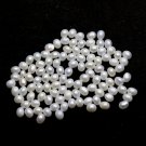4x6mm Natural Fresh Water White Pearl 5 Pieces Half Cut Flat Back Cabochon Oval  Loose Gemstone