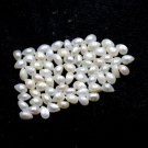 5x8mm Natural Fresh Water White Pearl 5 Pieces Half Cut Flat Back Cabochon Pear  Loose Gemstone