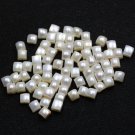 6mm Natural Fresh Water White Pearl 25 Pieces Half Cut Flat Back Cabochon Square  - Loose Gemstone