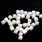 7mm Natural Fresh Water White Pearl 5 Pieces Half Cut Flat Back Cabochon Square  - Loose Gemstone