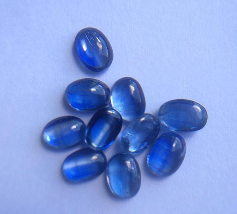 3x4mm Natural Kyanite - Cabochon- Oval 5  Pieces Calibrated Size - Top Quality - Loose Gemstone