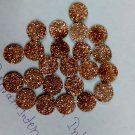 8mm  Natural  Rose Gold Color Coating Flat Druzy Round 10  Pieces  Best Top Rose Gold  Gemstone