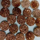 12mm  Natural  Rose Gold Color Coating Flat Druzy Round 100  Pieces  Best Top Rose Gold  Gemstone
