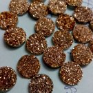 10mm  Natural  Rose Gold Color Coating Flat Druzy Round 100  Pieces  Best Top Rose Gold  Gemstone