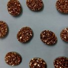10x14mm  Natural  Rose Gold Color Coating Flat Druzy Oval 25  Pieces  Best Top Rose Gold  Gemstone