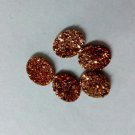 16x12mm  Natural  Rose Gold Color Coating Flat Druzy Oval 25  Pieces  Best Top Rose Gold  Gemstone