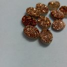 9x7mm  Natural  Rose Gold Color Coating Flat Druzy Oval 5  Pieces  Best Top Rose Gold  Gemstone
