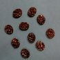 10x12mm  Natural  Rose Gold Color Coating Flat Druzy Oval 25 Pieces  Best Top Rose Gold  Gemstone