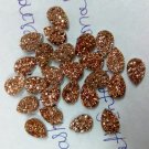 7x9mm  Natural  Rose Gold Color Coating Flat Druzy Pear 50 Pieces  Best Top Rose Gold  Gemstone