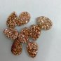 16x12mm Natural Rose Gold Color Coating Flat Druzy Pear 10 Pieces Best Top Rose Gold Gemstone