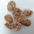 18x13mm  Natural  Rose Gold Color Coating Flat Druzy Pear 100 Pieces  Best Top Rose Gold  Gemstone