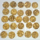 16mm  Natural  Gold Color Coating Flat Druzy Round 100 Pieces Lot Best Top Gold Color Loose Gemstone
