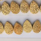 7x9mm Natural Gold Color Coating Flat Druzy Pear 10 Pieces Lot Best Top Gold Color Loose Gemstone
