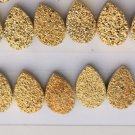 7x9mm Natural Gold Color Coating Flat Druzy Pear 25 Pieces Lot Best Top Gold Color Loose Gemstone