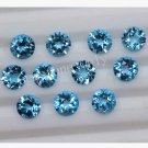 3mm Natural Swiss Blue  topaz Faceted Cut Round 2 Piece  Blue Color  Calibrated Size  Loose Gemstone