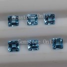 4mm Natural Swiss Blue topaz Faceted Cut Square 100 Pieces Blue Color Calibrated Size Loose Gemstone