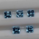 5mm Natural Swiss Blue topaz Faceted Cut Square 5 Pieces Blue Color Calibrated Size Loose Gemstone