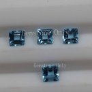 6mm Natural Swiss Blue topaz Faceted Cut Square 25 Pieces Blue Color Calibrated Size Loose Gemstone